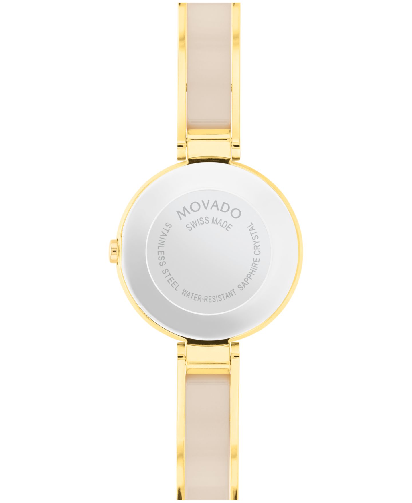 Женские часы Movado Moda Swiss Quartz Taupe Ceramic Gold-Tone Yellow PVD Watch 24mm — фото 3