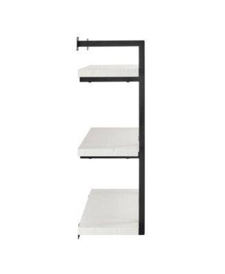 Danya B Modern 3-Tier Hanging Bracket Wall Shelves In Black Metal ...