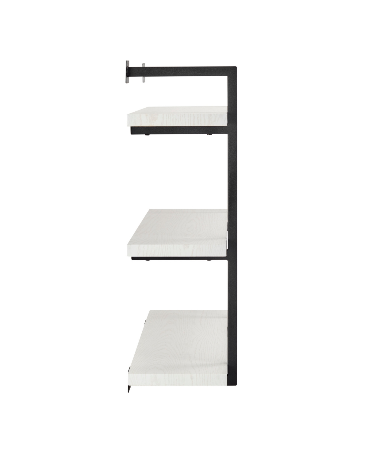 Shop Danya B Modern 3-tier Hanging Bracket Wall Shelves In Black Metal Finish In White Birch