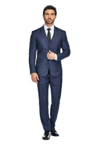 Gino Vitale Men's 3 Piece Slim Fit Tailored Check Suit - Macy's