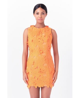 Women's Floral Embroidered Mini Dress