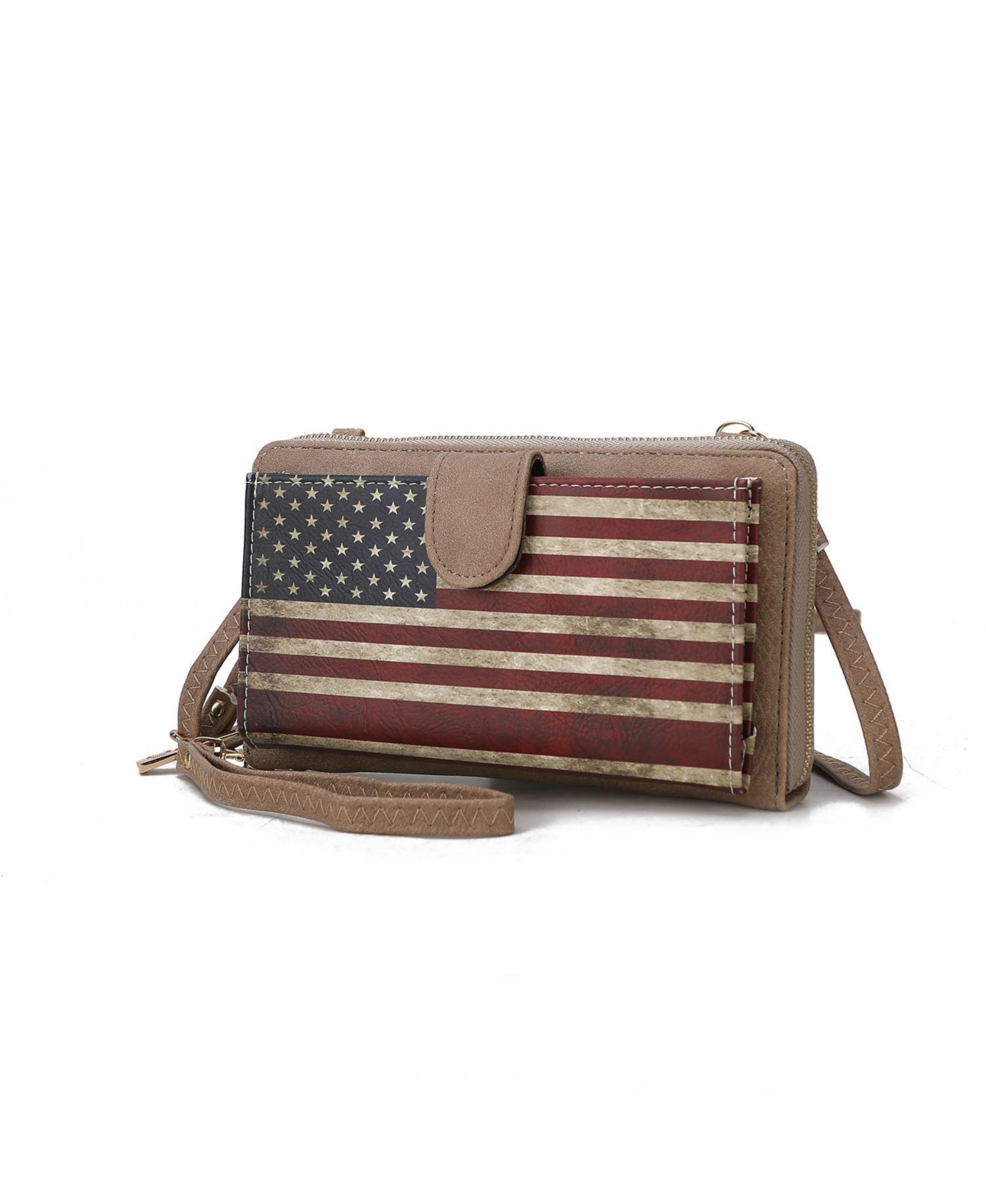 Mkf Collection Kiara Smartphone and Wallet Convertible Patriotic Crossbody Bag by Mia K