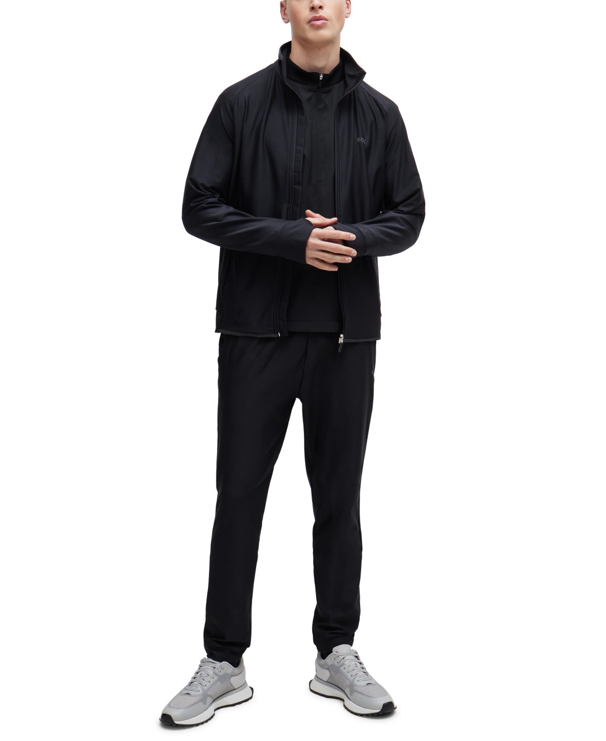 Boss by Hugo Boss Men's Decorative Reflective Logo Zip-Up Sweatshirt