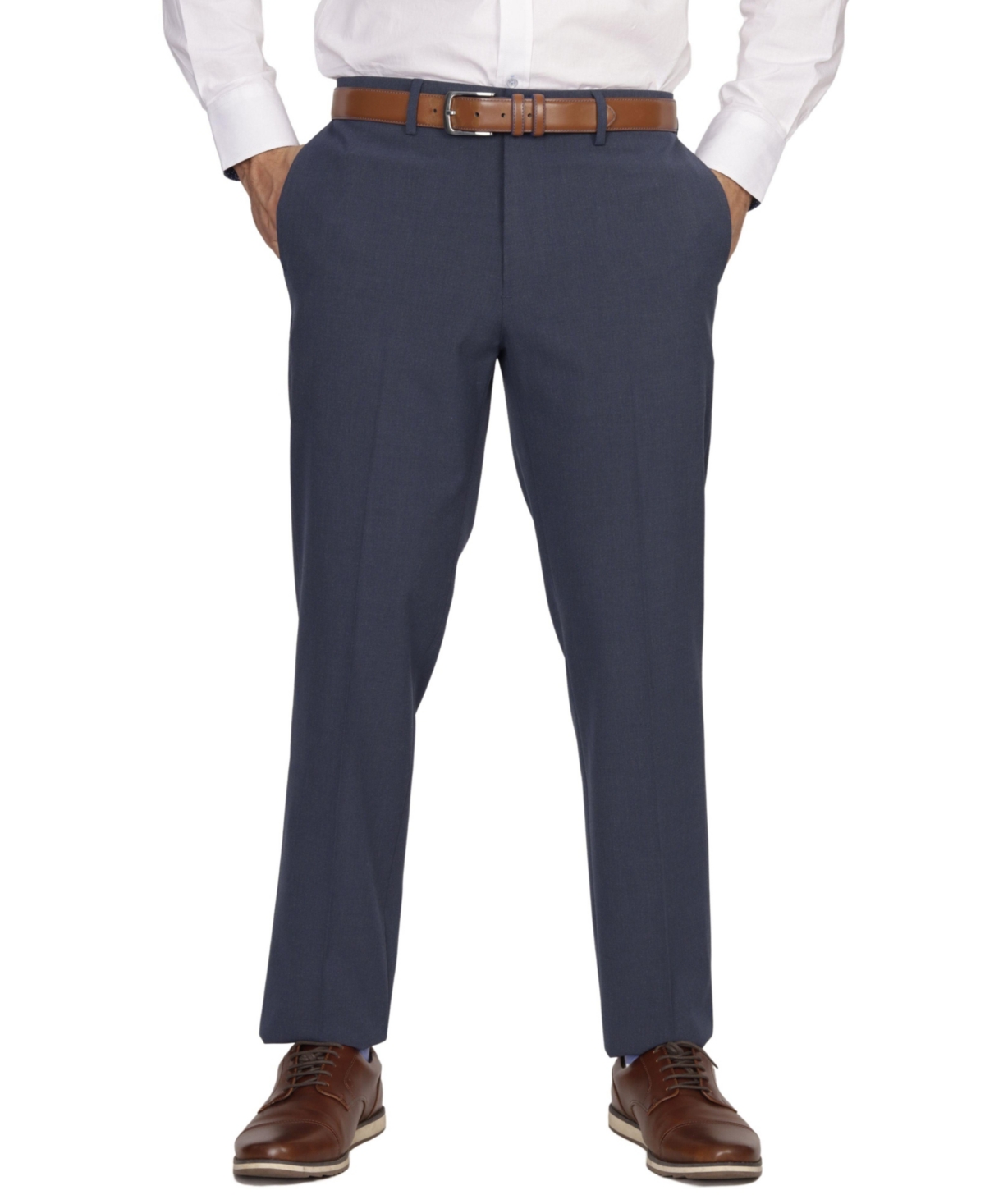 Men's Flat Front Dress Pant - Navy heather