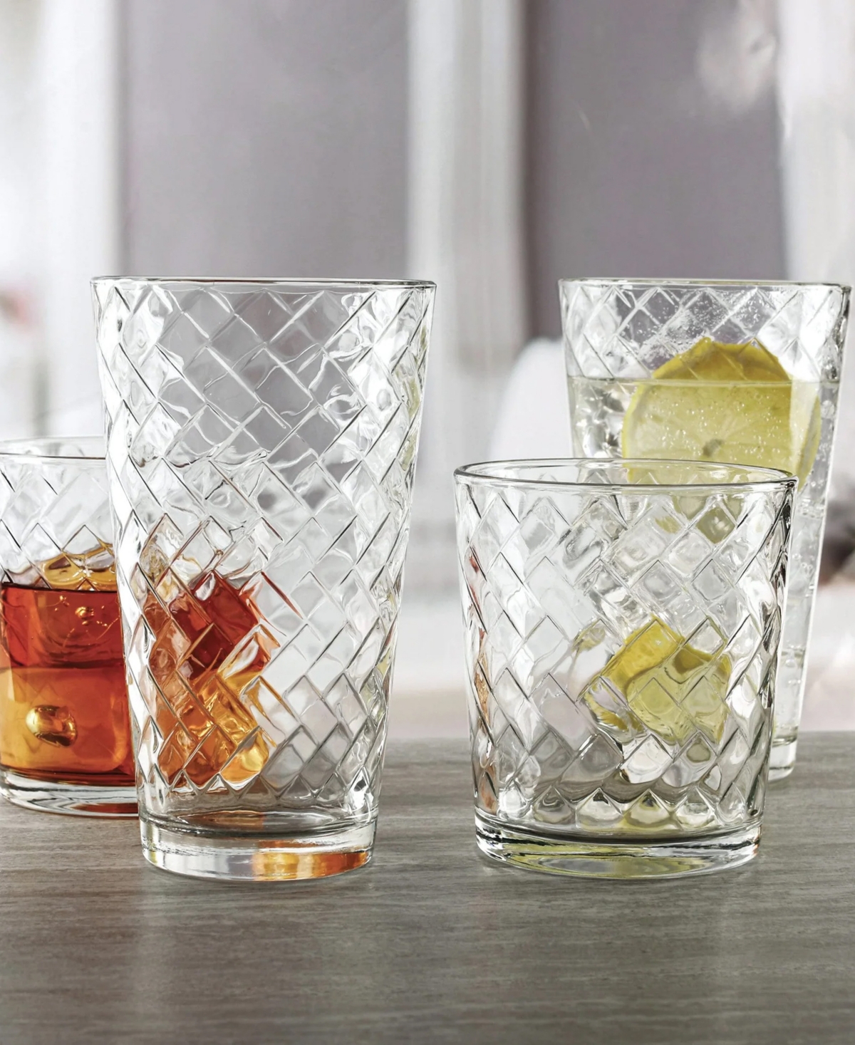 Circleware Chevron 12 Pc . Entertaining Set In Clear