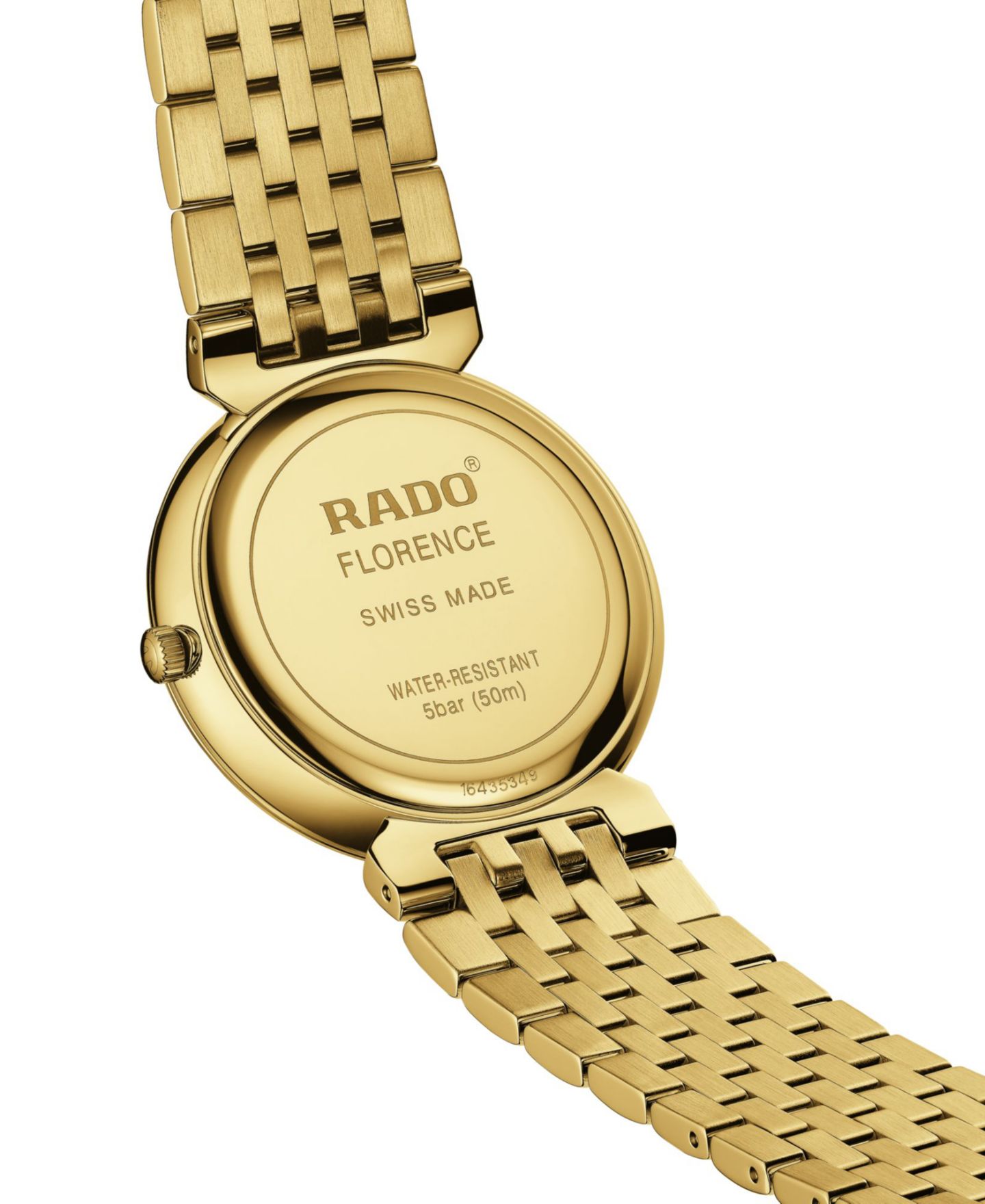 Женские часы Rado Swiss Florence Diamond (1/20 ct. t.w.) Gold PVD Stainless Steel Bracelet Watch 38mm — фото 4