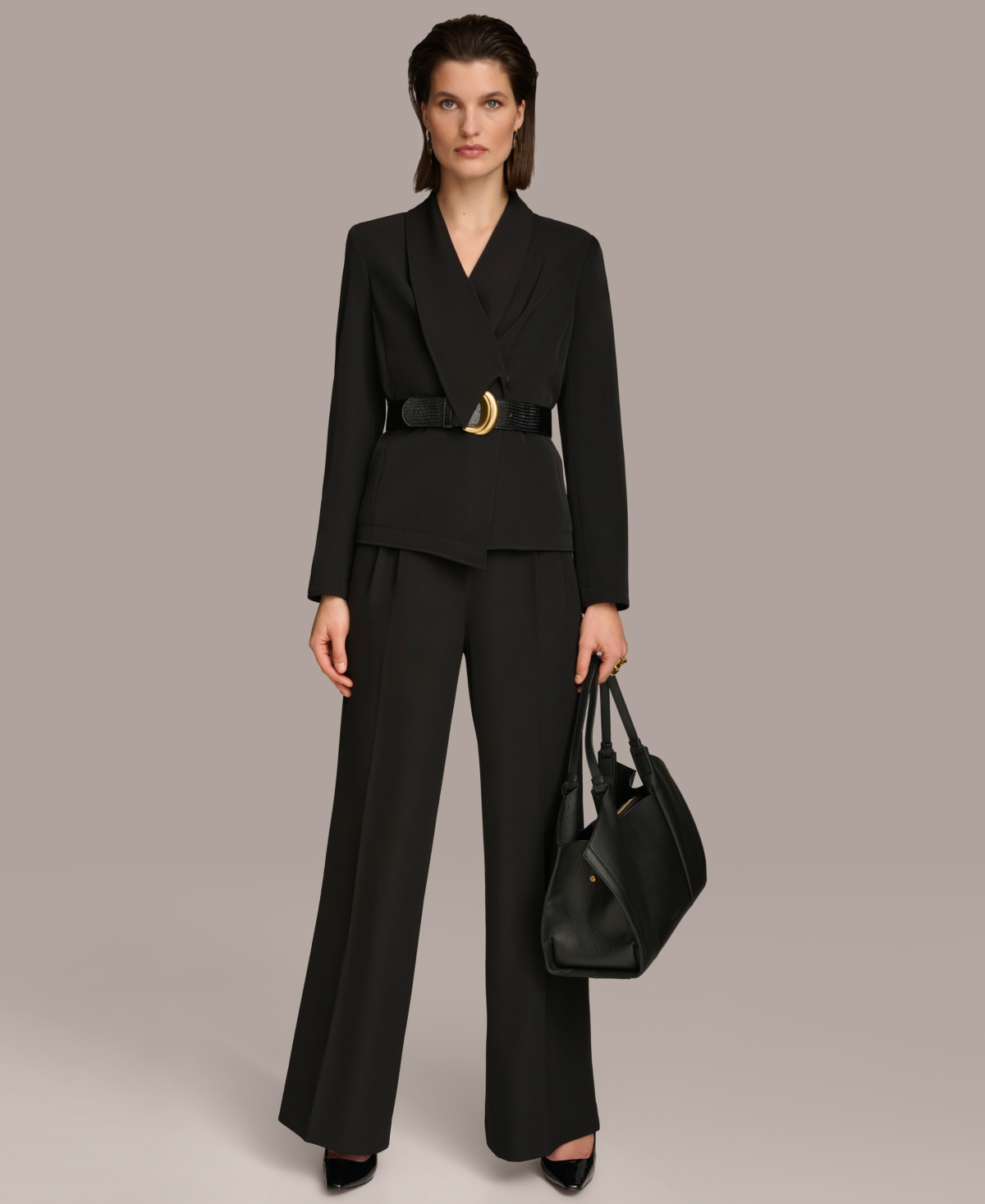 Donna Karan Women's Shawl-Collar Belted Blazer