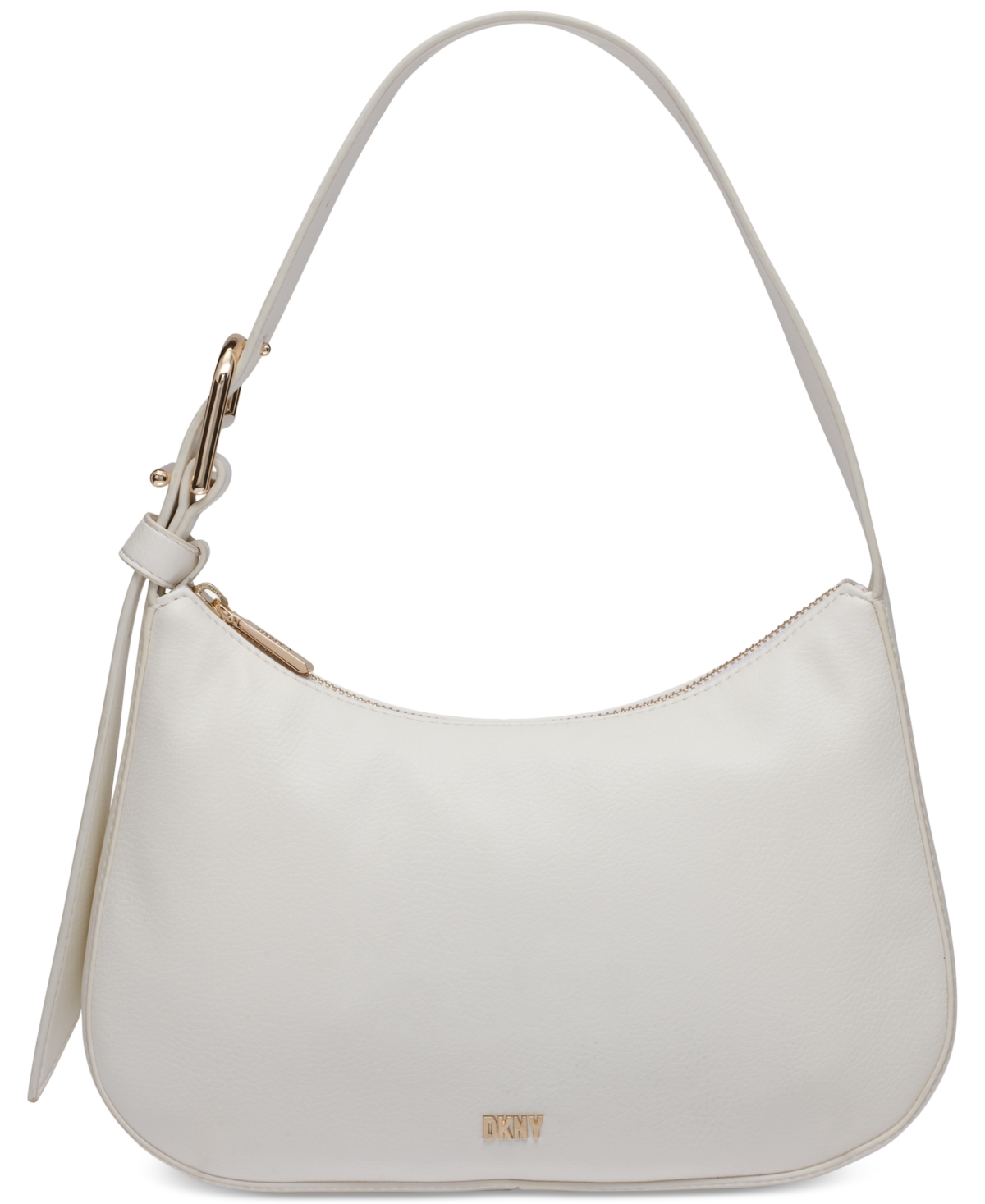 Shop Dkny Deena Top Zip Small Shoulder Bag In Optic White