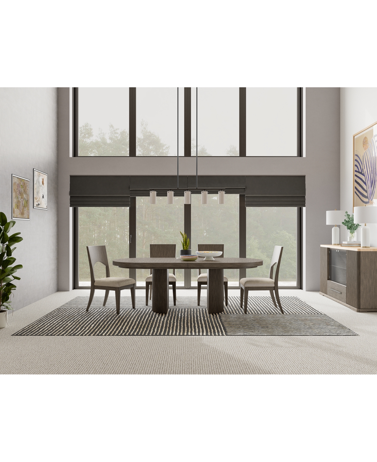 Macy's Frandlyn 5pc Dining Set (table + 4 Side Chairs) In Gray