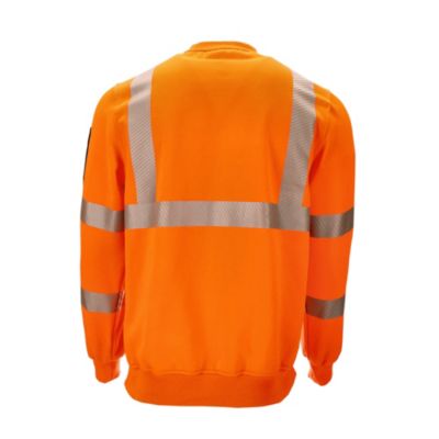 Men's HiVis Crewneck Sweatshirt - High Visibility Work Pullover, Warm Safety Sweatshirt