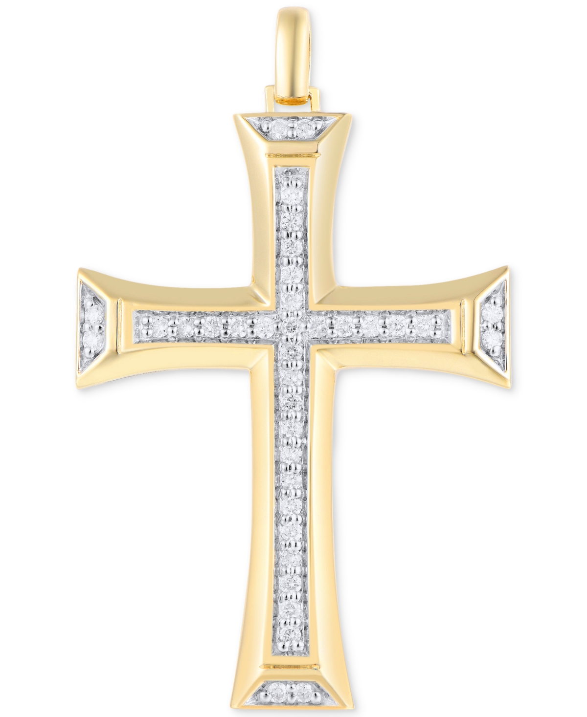 Macy's Men's Diamond Flared Cross Pendant (1/2 Ct. T.w.) In 10k Gold