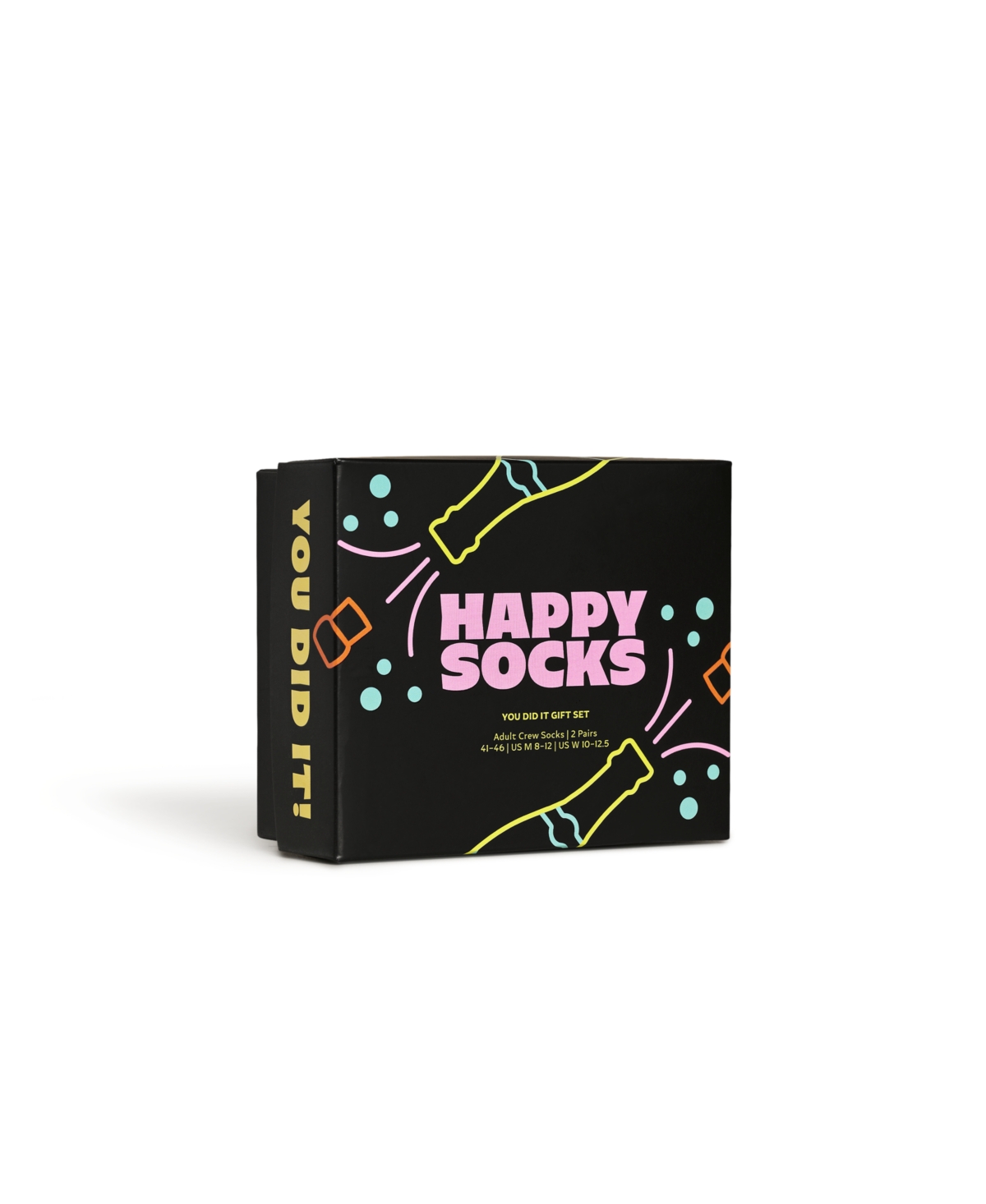Shop Happy Socks 2-pack You Did It Socks Gift Set In Black