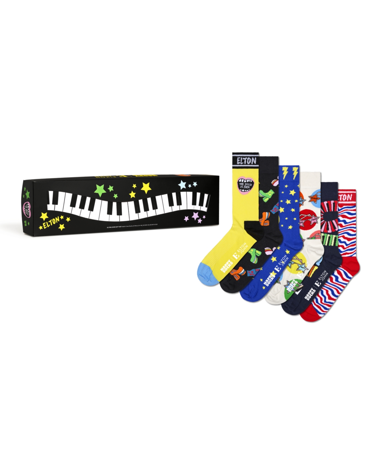 Shop Happy Socks Elton John 6-pack Gift Set In Yellow