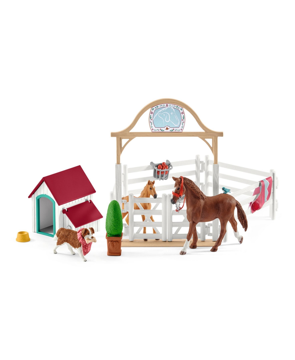 Schleich Horse Club- Hannah's Guest Horses With Ruby The Dog Playset In Multi