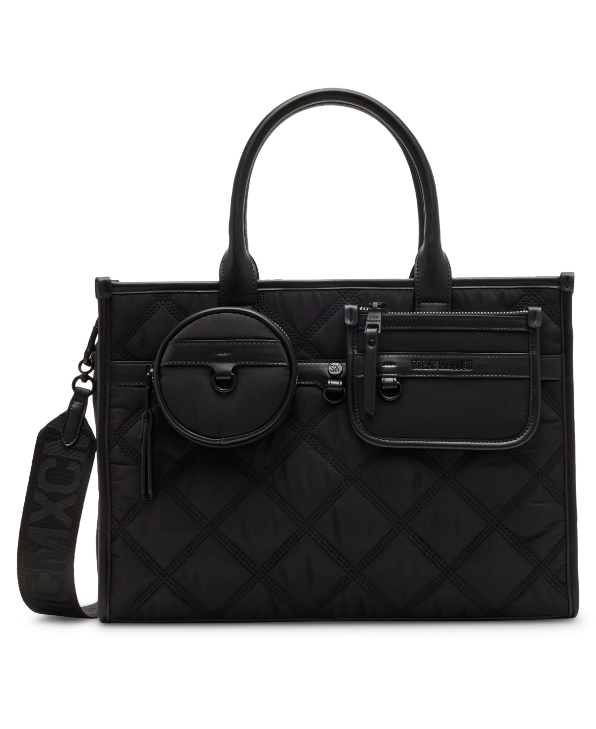 Tyler Nylon Quilted Book Tote - Black