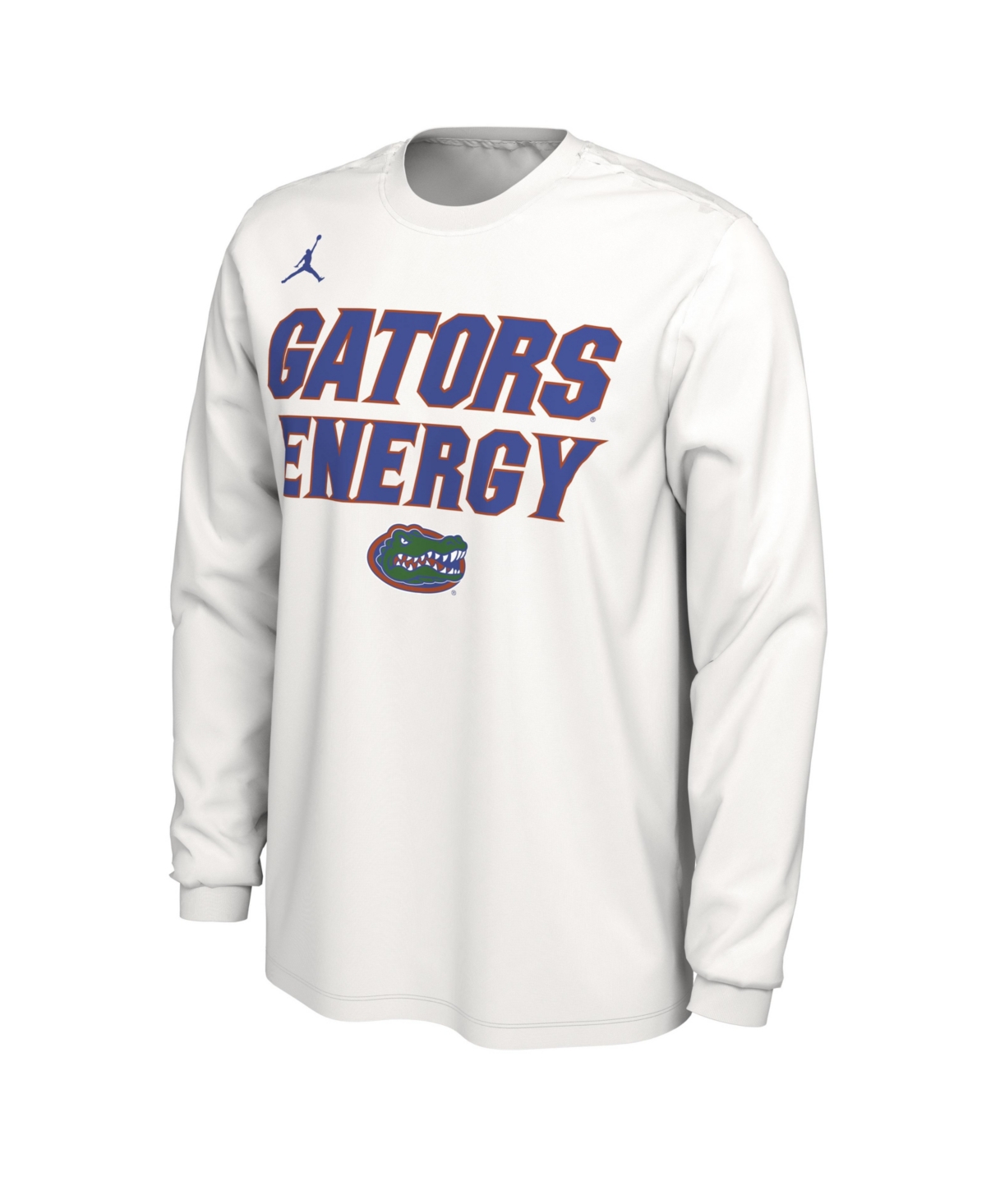 Shop Jordan Men's  White Florida Gators 2024 On Court Bench Long Sleeve T-shirt