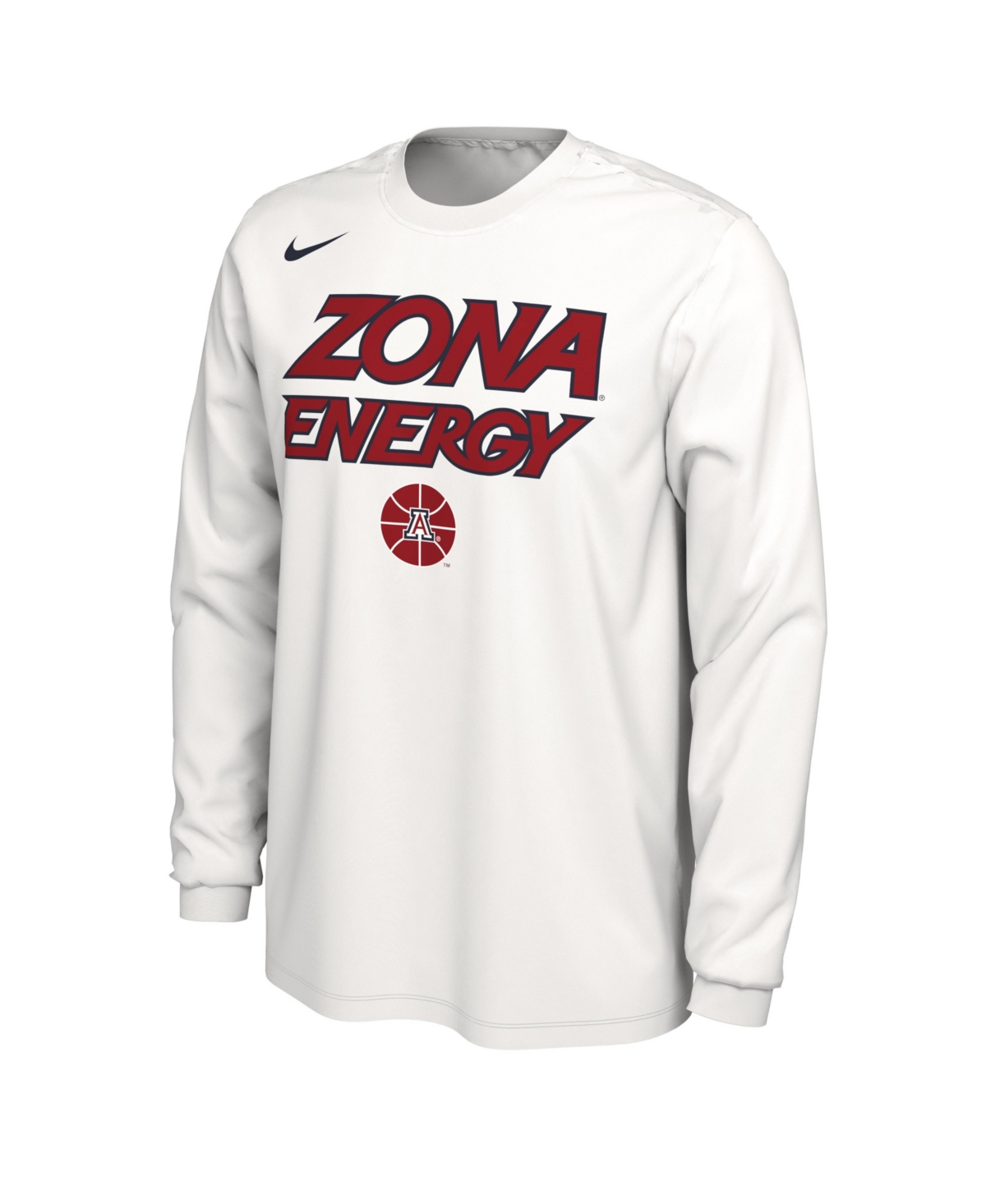 Shop Nike Men's  White Arizona Wildcats 2024 On Court Bench Long Sleeve T-shirt