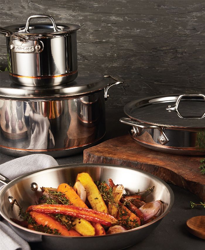 AllClad Copper Core Cookware Set, 7 Piece Macy's