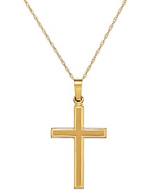Cross Pendant Necklace 18" in 14k Yellow Gold