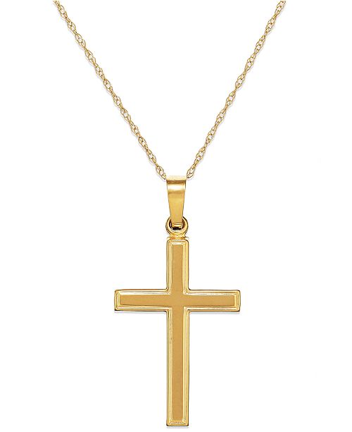 Macy's Gold Cross Charm Pendant in 14K Gold Women Macy's