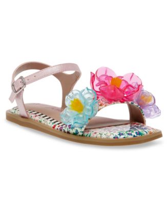 Betsey newest Johnson Flower Ankle Strap Flat Sandals, Thong Sandals, Flower Sandals