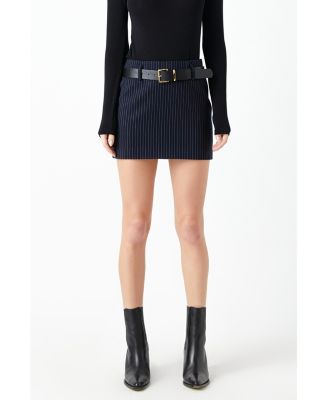 Women's Low Rise Striped Mini Skirt