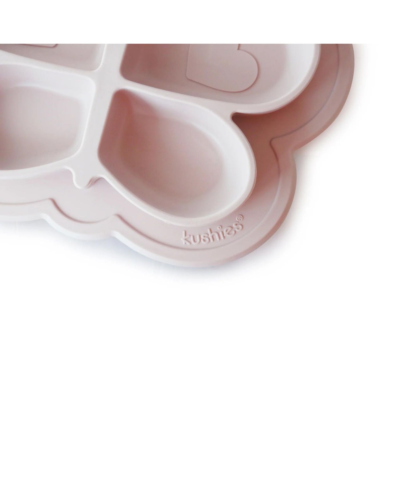 Silicone Divided Suction Plate, Unbreakable, Microwave Safe, Pink Butterfly
