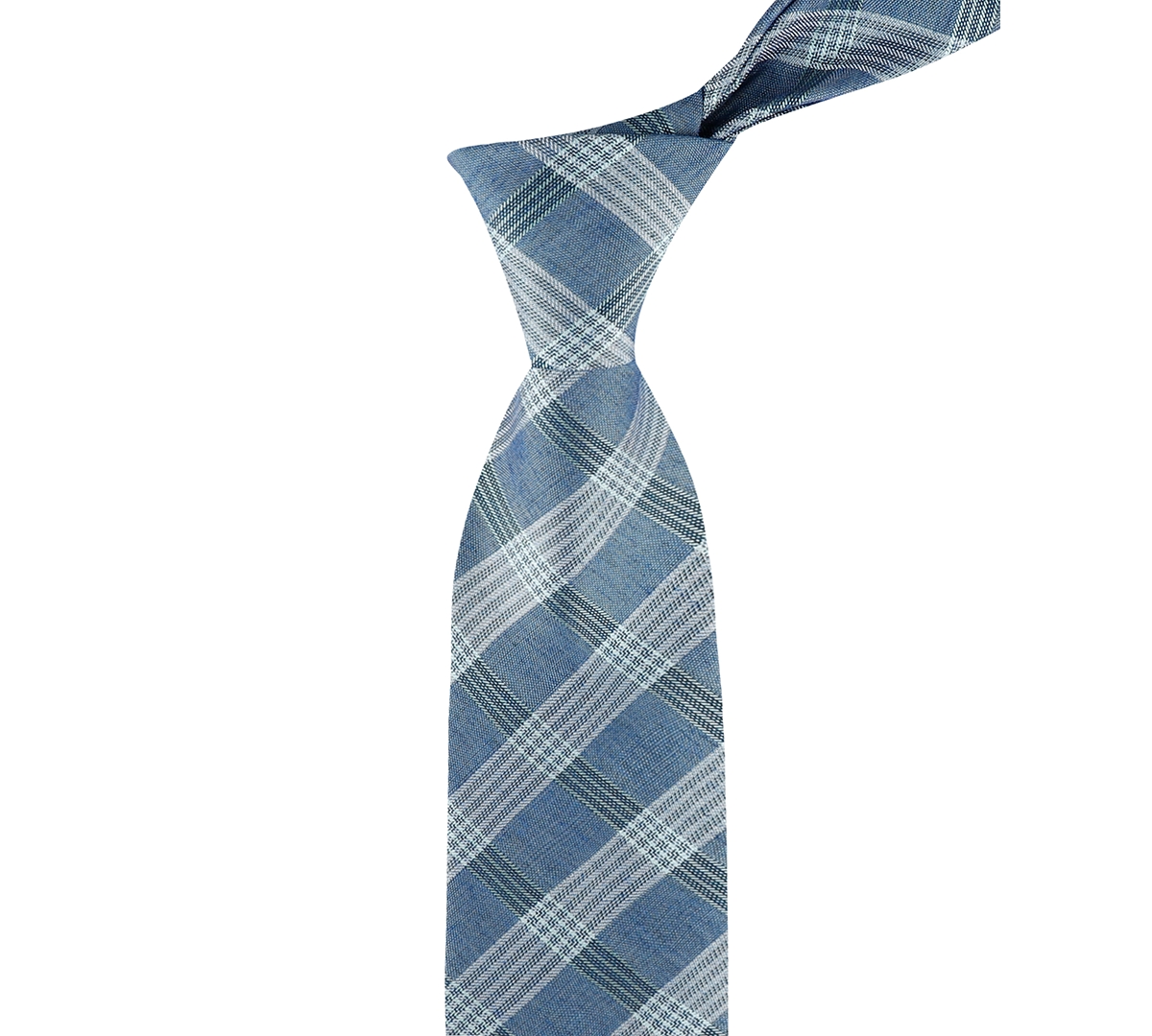 Shop Calvin Klein Men's Brady Plaid Tie In Navy,aqua