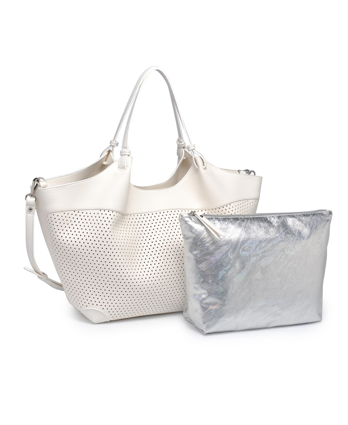 Shop Urban Expressions Samantha Perforated Tote In White