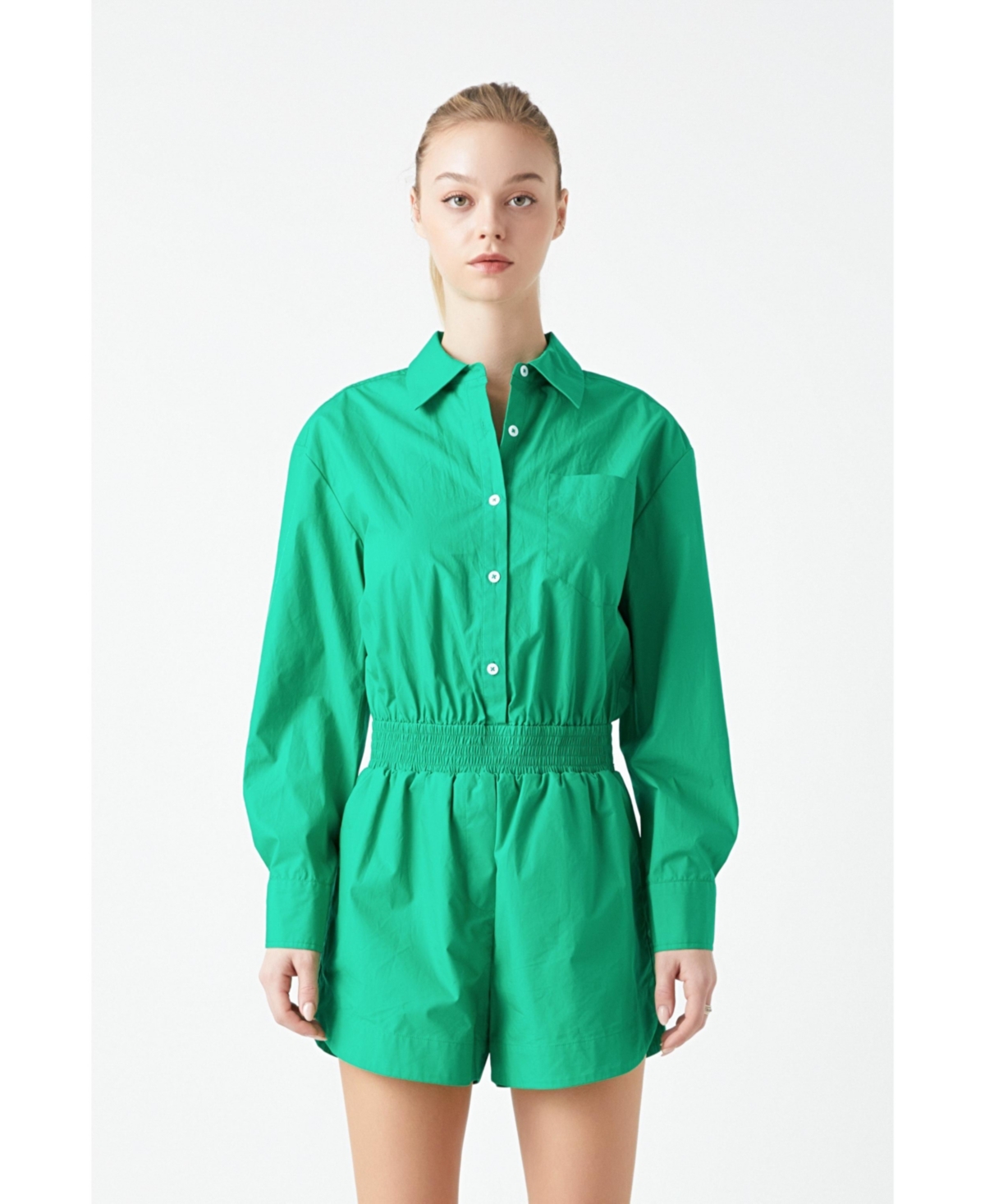 Grey Lab Women's Oversized Shirt Romper