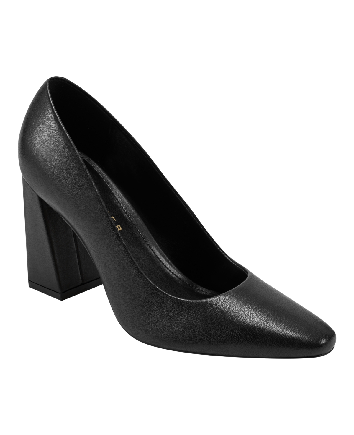Women's Yalina Slip-On Block Heel Dress Pumps - Black Leather