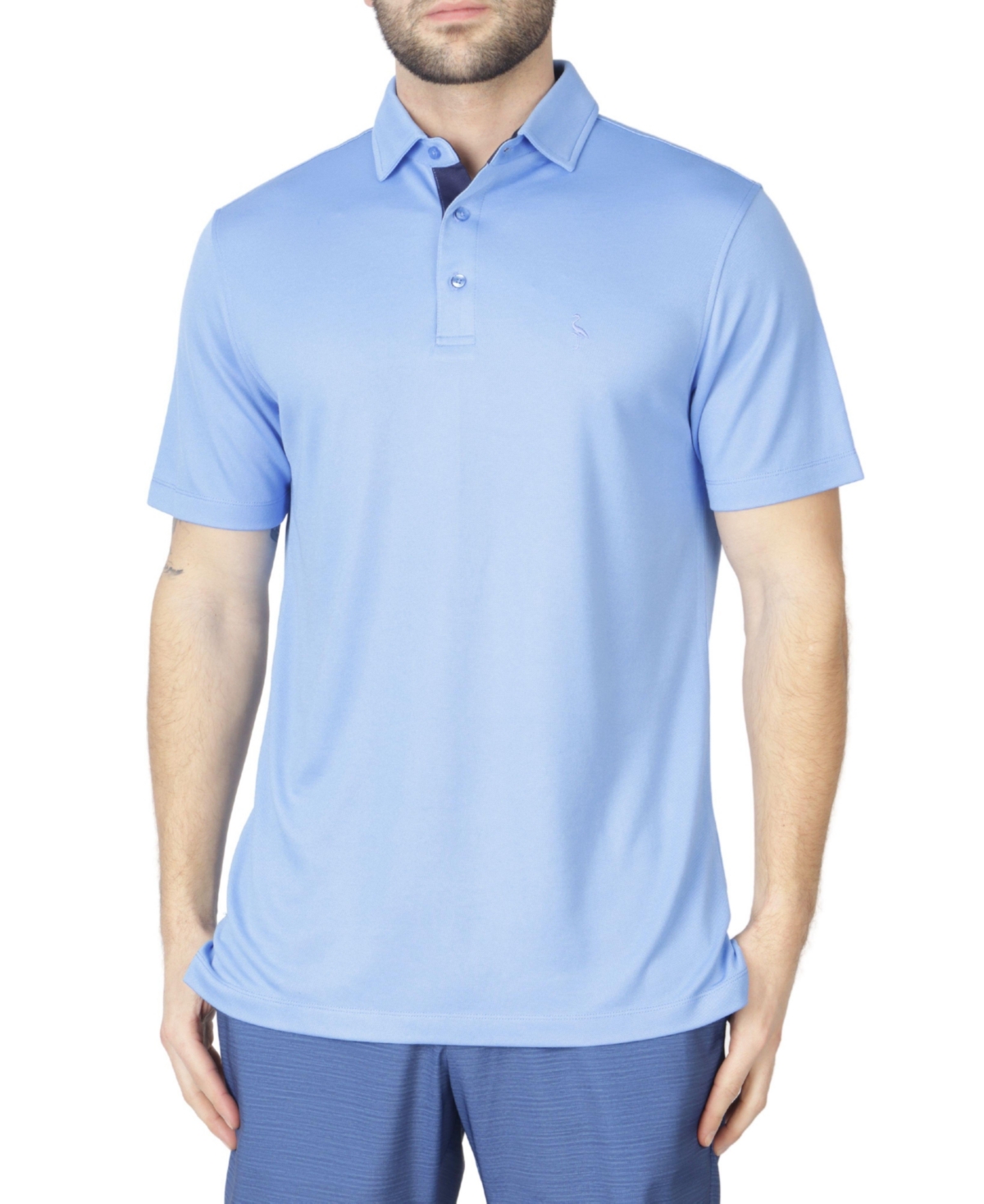 Tailorbyrd Modal Polo Shirt With Contrast Trim In Bright Blue