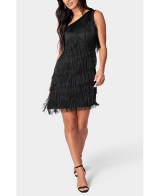 Bebe Women s Asymetrical Tiered Fringe Dress Macy s