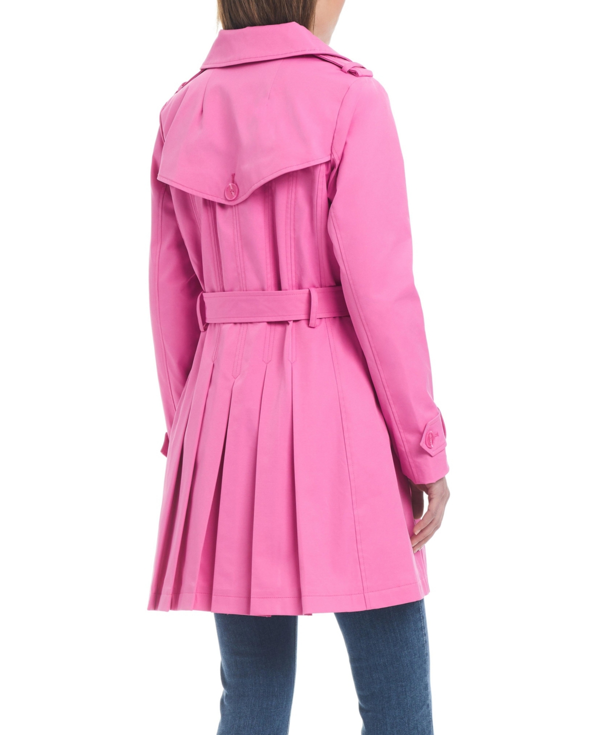 Kate Spade Women's Pleated Back Water-Resistant Trench Coat