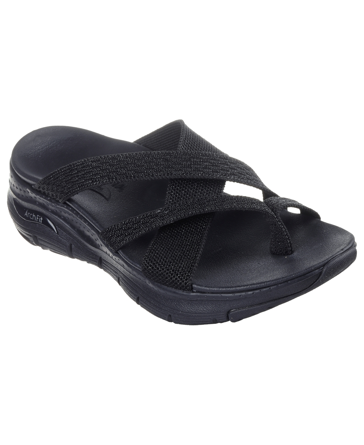 Women's Cali Arch Fit Flip-Flop Thong Sandals from Finish Line - Black