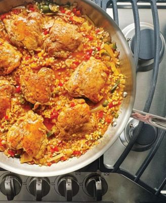 All-Clad D3 Stainless 3-Ply Bonded Cookware, 14" Fry Pan with Lid