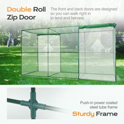 12'x4'x6' Crop Cage Plant Protection Netting Tent with Zipper for Vegetables Fruits and Plant, Suitable for Garden Yard and Lawn