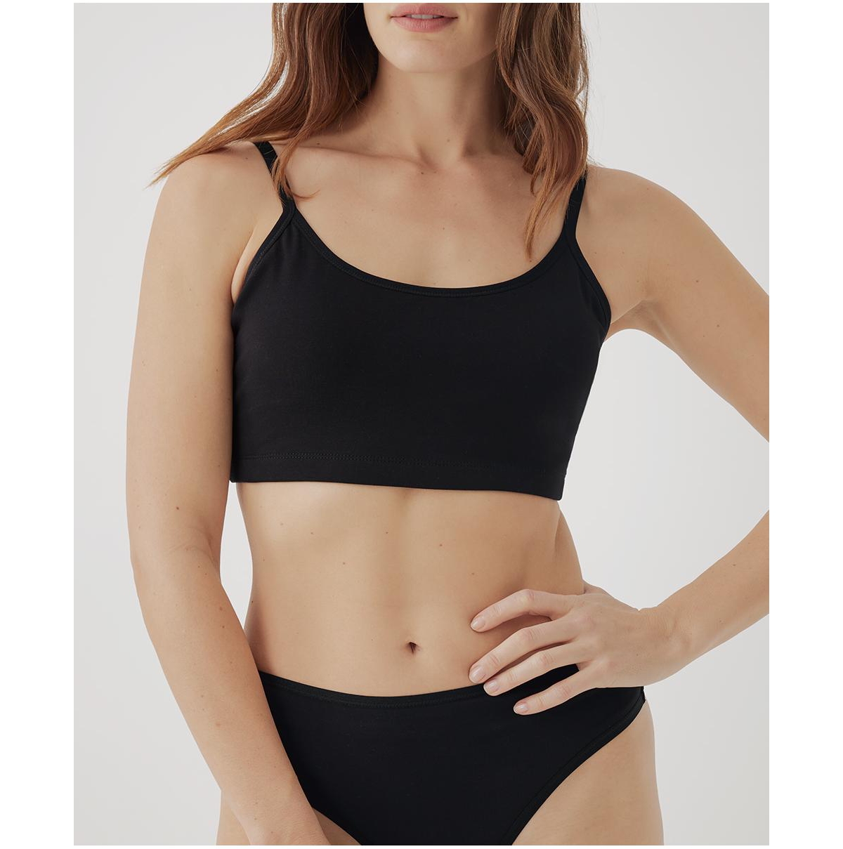 Women's Organic Cotton Everyday Strappy Scoop Bralette - Agave