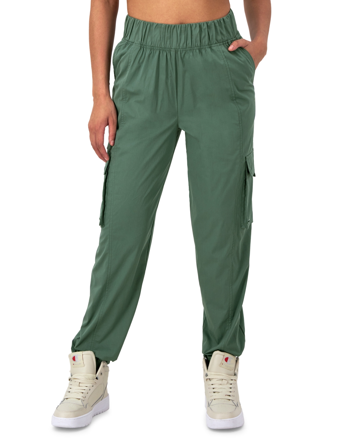Shop Champion Women's Full-length Mid-rise Cargo Pants In Nurture Green