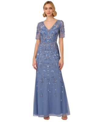 Macy's adrianna papell beaded dress best sale