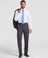 Michael Kors Men Classic-Fit Wool-Blend Suit Separate Pants - Brown/blue