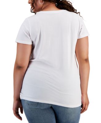 Plus Size Basic Crewneck Short-Sleeve T-Shirt