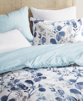 Gabby Reversible Floral Botanical Seersucker 3-Pc. Comforter Set, Full/Queen