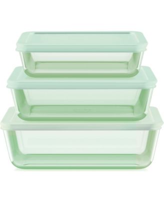 Pyrex Simply Store Tinted 6-Pc Rectangle Storage Set with Plastic Lids ...