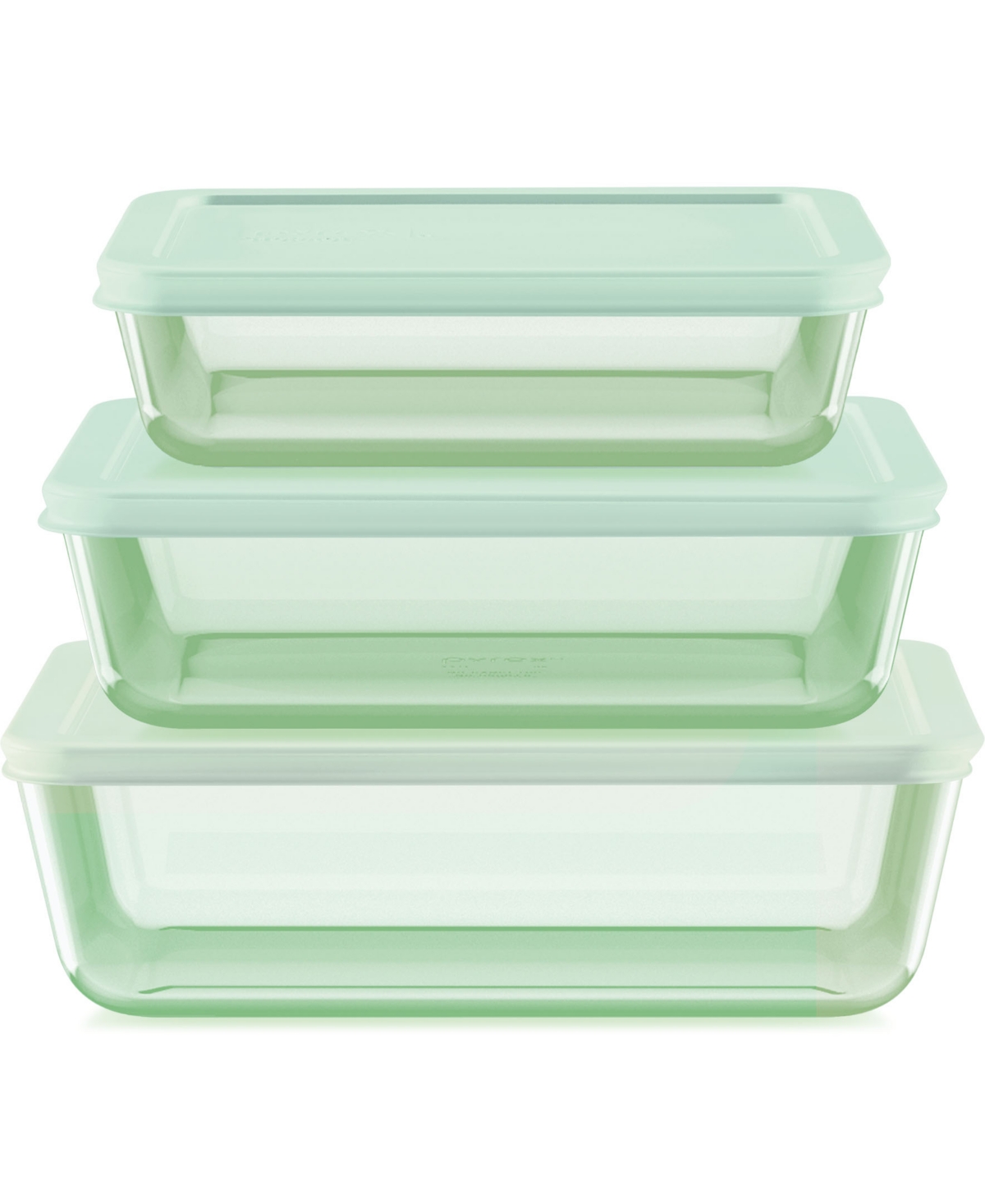 Pyrex Simply Store Tinted 6-pc Rectangle Storage Set With Plastic Lids In Green