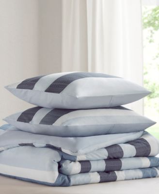 Blake Stripe Textured Print 3-Pc. Comforter Set, Full/Queen