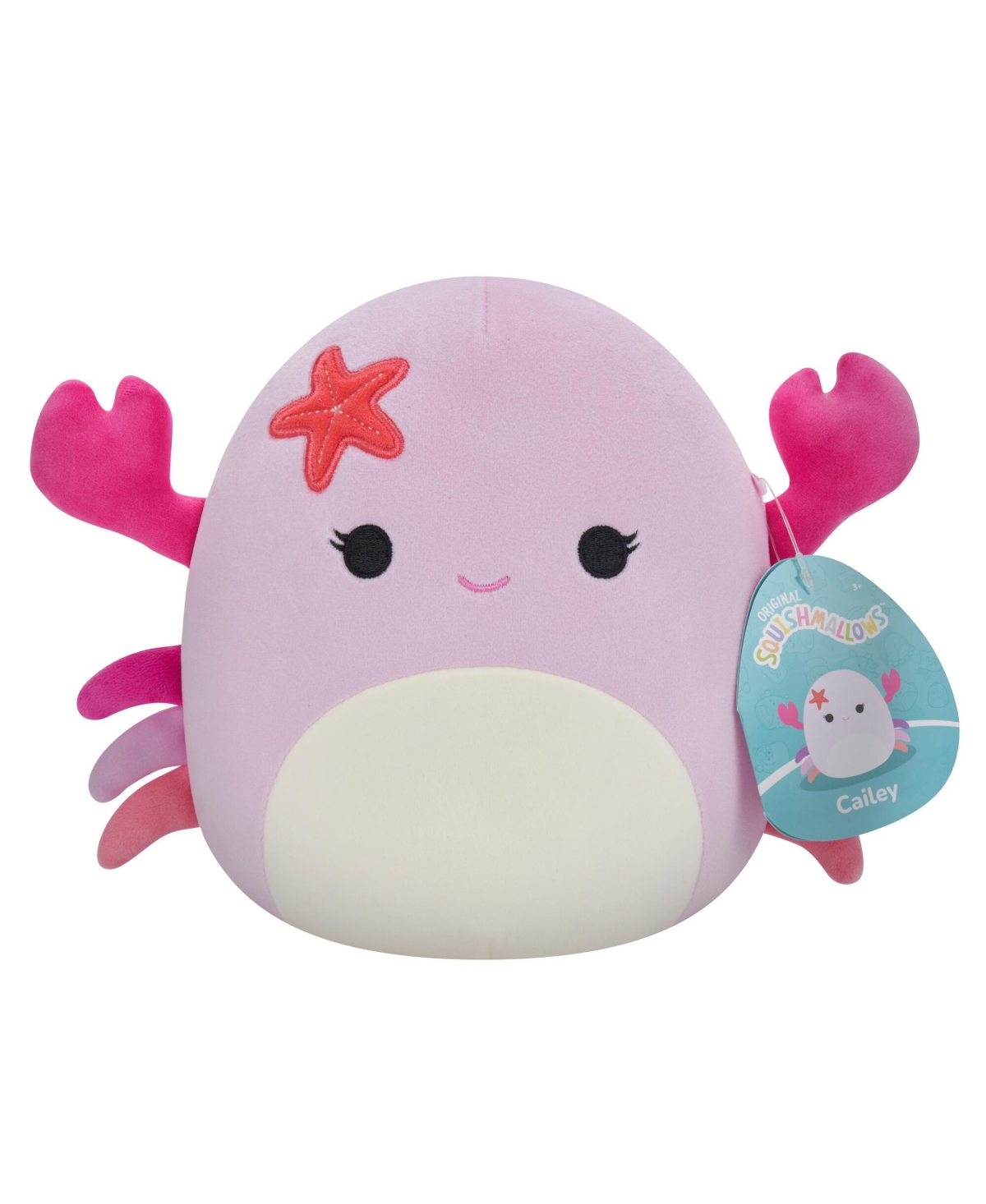 Squishmallows Kids' 8" Cailey, Pink Crab With Starfish Pin Plush In Multi Color