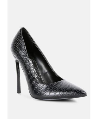 urchin croc high stiletto heel pumps