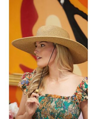 Shimmer Wide Brim Straw Hat