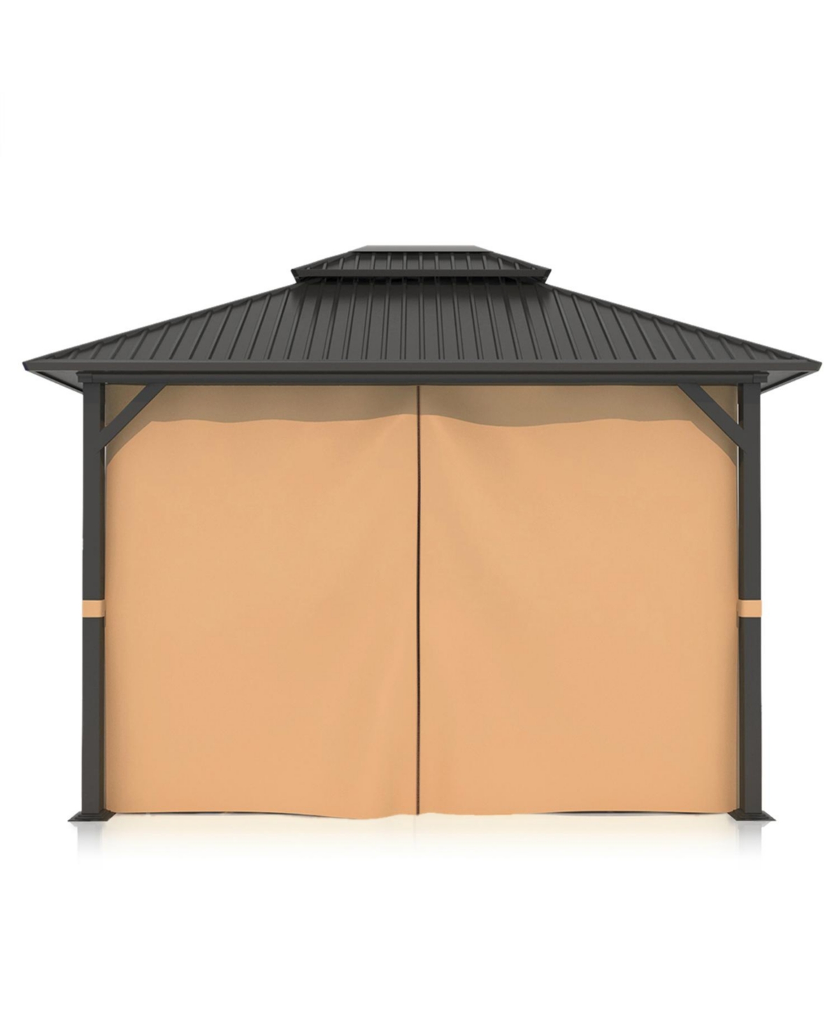 10' x 10' Gazebo Curtain Set Protecting Privacy Side Walls 4 Panels - Khaki